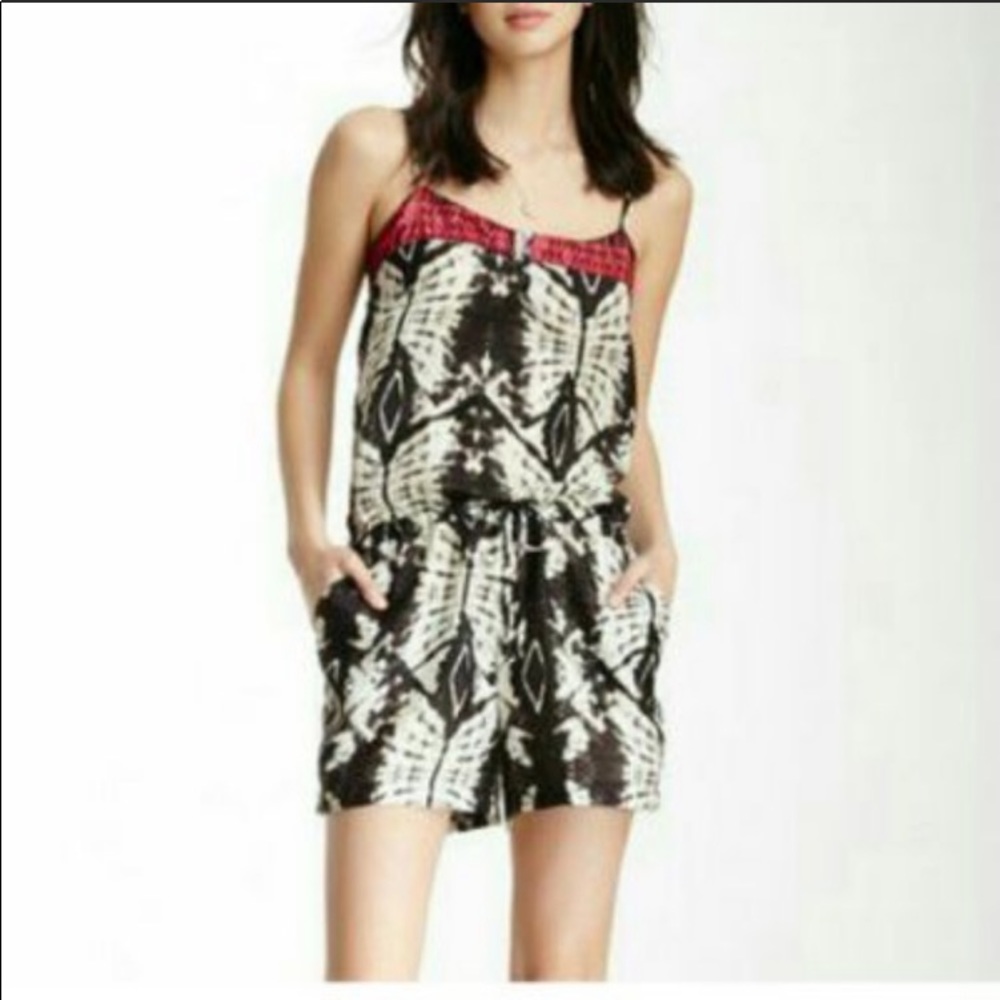 NWT Da-Nang Tribal Print 100% Silk Romper